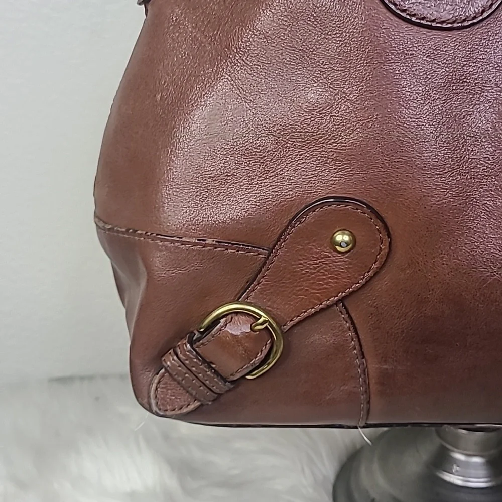 Banana Republic Purse Brown Leather Designer Handbags Double Shoulder Strap Fall - Picture 2 of 7
